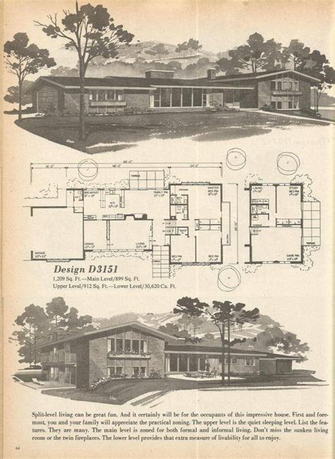 vintage house plans multi level homes part antique home plans and blueprints 102610