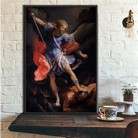 Guido Reni Artist Canvas Painting The Archangel Michael Defeating Satan