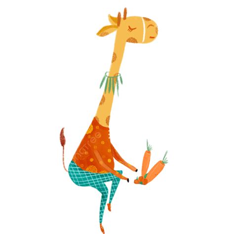 Giraffe Illustration White Transparent Cartoon Giraffe Animal