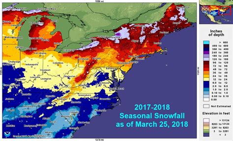 2017 2018 Eastern Us Snowfall Totals As Of March 25th Arbor Doctors