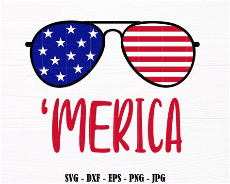Merica Svg 4th Of July Svg Merica Sunglasses Svg Independence Etsy