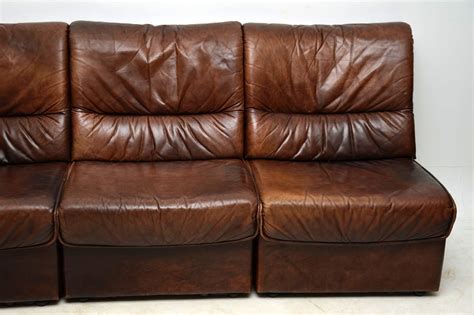 Provide ample seating with sectional sofas. 1960's Danish Vintage Leather Modular Sofa - Retrospective ...