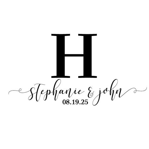 Modern Wedding Monogram 55 Digital Wedding Logo Custom Etsy