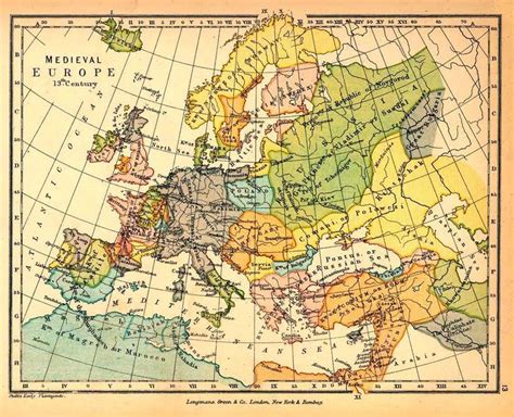 13th Century Medieval Europe European Map Historical Maps Europe Map
