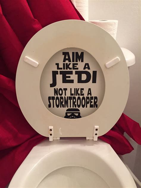 Star Wars Bathroom Toilet Decal Aim Like A Jedi In Black Etsy