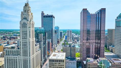 Premium Photo Leveque Tower And Huntington Center Aerial With City