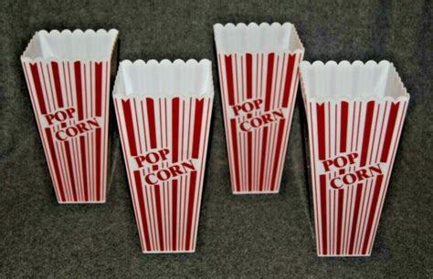 4 Reusable Novelty Plastic Popcorn Boxes Containers Ebay