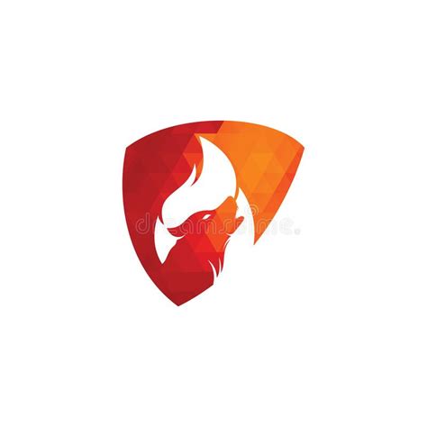 Wolf Fire Vector Logo Design Template Stock Vector Illustration Of