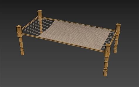 3d model cot indian charpai vr ar low poly cgtrader