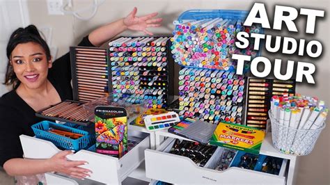 A Tour Of My Art Studio And Supplies Youtube