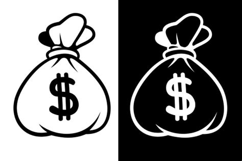 Converting black money to white is very common today. Money Bag Icon | Pre-Designed Illustrator Graphics ...