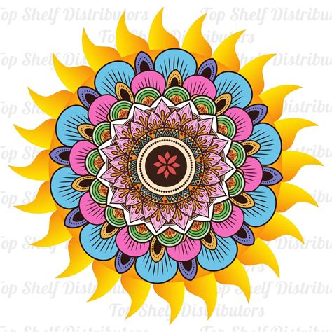 Sun Mandala Instant Printable Download Svg Png  Pdf Etsy