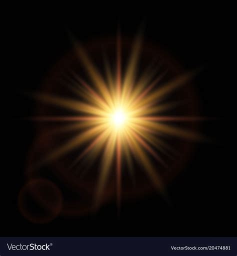 Golden Glow Light Effect Star Burst With Sparkles Vector Image