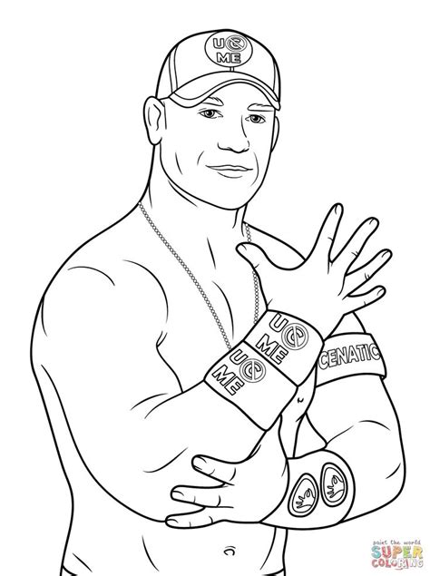 Print page 6 and 24 on the back of page 5 and 24. John Cena Coloring Pages Free Printable | Wwe coloring ...