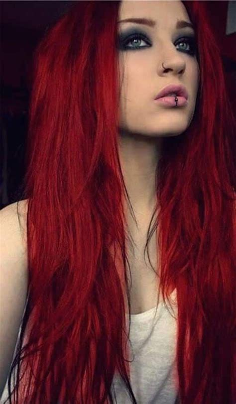40 Amazingly Unique Labret Piercings For You Long Hair Color Red