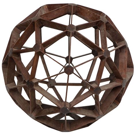 Hand Carved Mahogany Geodesic Sphere For Sale At 1stdibs