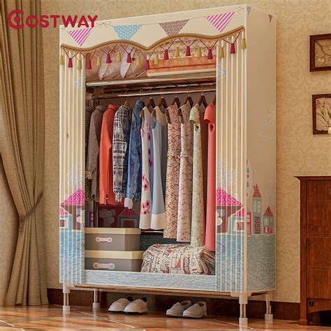 Costway Cloth Wardrobe For Clothes Fabric Folding Portable