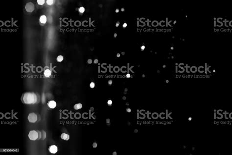 Abstract Blur Black And White Lights Background Texture Stock Photo