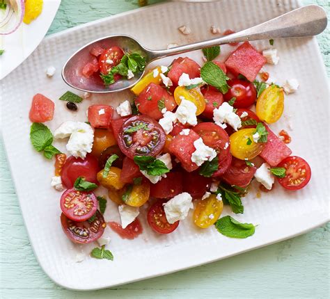 Heirloom Tomato And Watermelon Salad Recipe Bbc Good Food