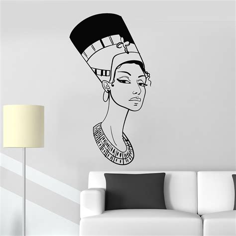 Portrait Beautiful Nefertiti Egyptian Queen Egypt Vinyl Wall Decal Home Decor Living Room Art