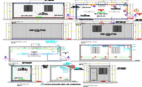 Marine Container Twenty Ft Office Auto Cad Details Dwg File