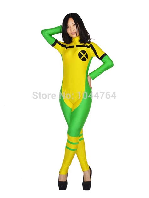 439us Green Rogue Costume Girl Women Cosplay Suit Halloween