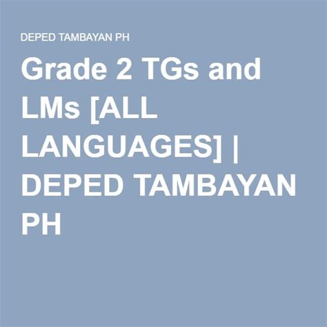 Deped Tambayan Grade 2 Unang Pagsusulit With Tos Images