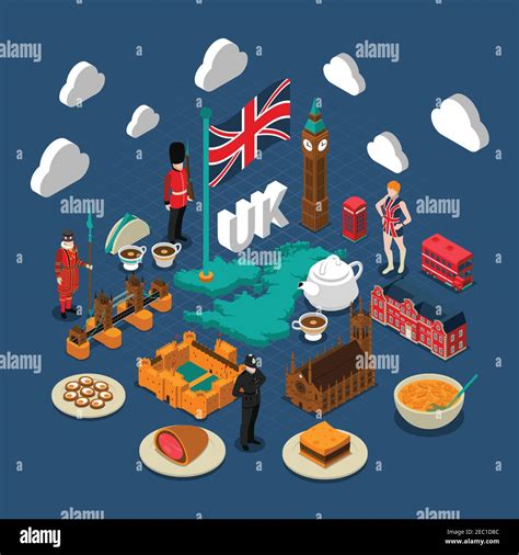 Great Britain Concept Composition With Culture And Travel Symbols