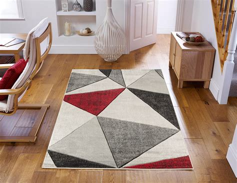 Modern Geometric Triangles Hand Carved Soft Living Room Area Rug