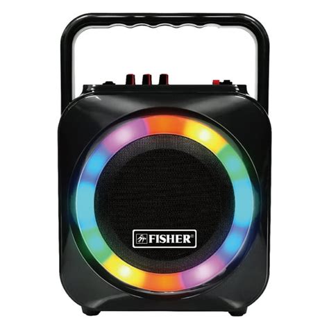 Fisher Portable Karaoke Speaker Stereo System 6 Inch Woofer Colorful