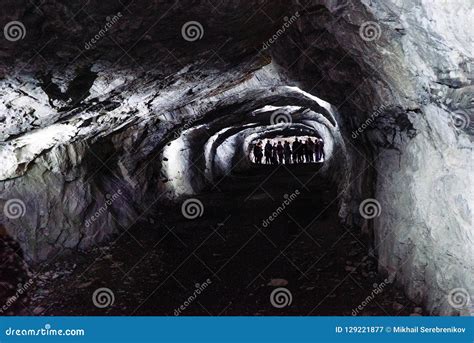 Dark And Scary Caves With A Long Tunnel Stock Image Image Of Branches