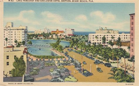 Vintage Miami Postcard The Past Beach