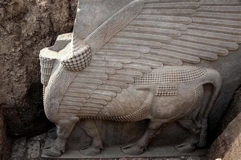 Iraq Dig Unearths Year Old Winged Sculpture Largely Intact
