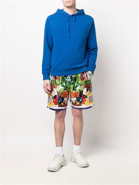 Just Don Graphic Print Shorts Farfetch
