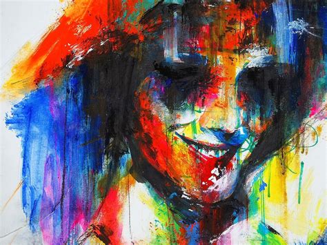 Wallpaper Face Colorful Painting Illustration