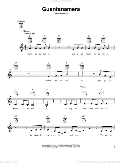 Popular most downloads credits freshness. Guantanamera sheet music for ukulele PDF-interactive