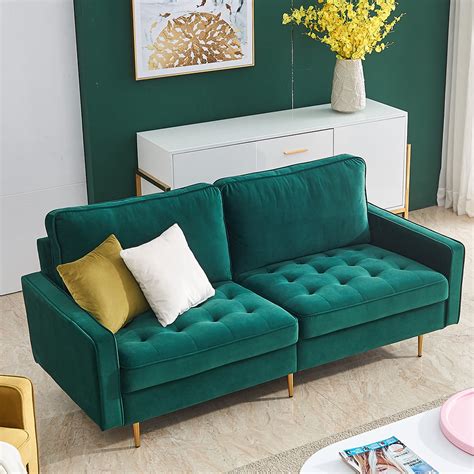 Small Spaces Sofa Bed Mid Century Modern Velvet Loveseat Sofas