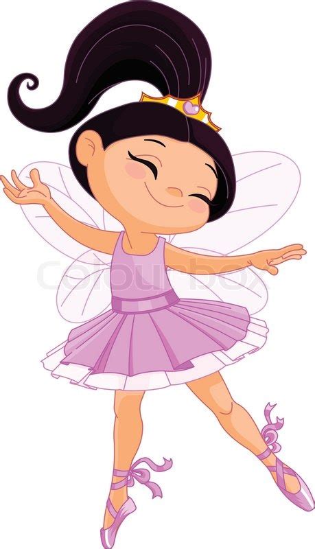 Illustration Of A Happy Little Fairy Ballerina Stock Vector Colourbox