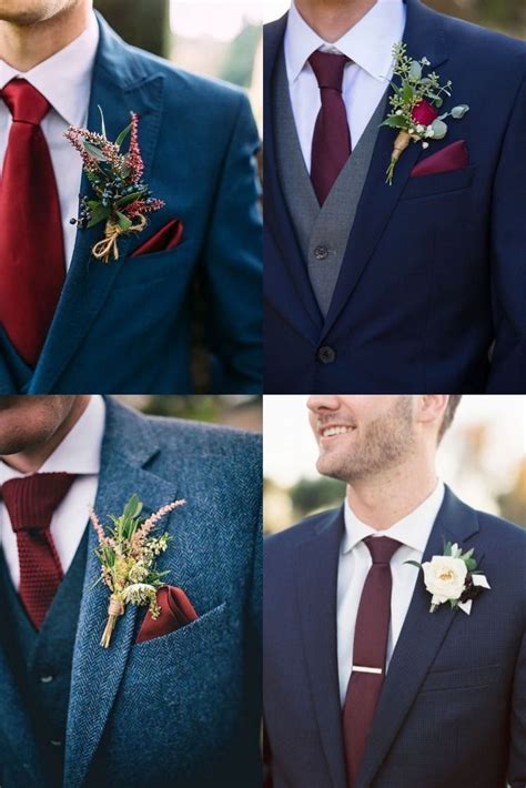 25 Grooms Wedding Suit And Boutonniere Ideas Burgundy Suit Wedding