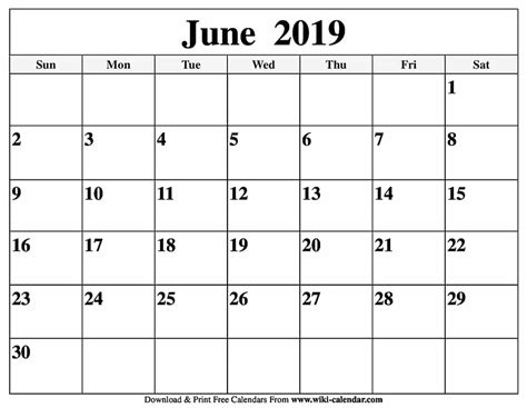 Free Printable Blank June Calendar 2024 Calendar Printable