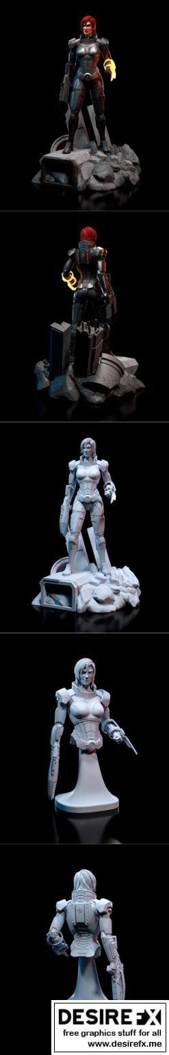 Desire Fx 3d Models Commander Shepard Female 3d Print Model Stl
