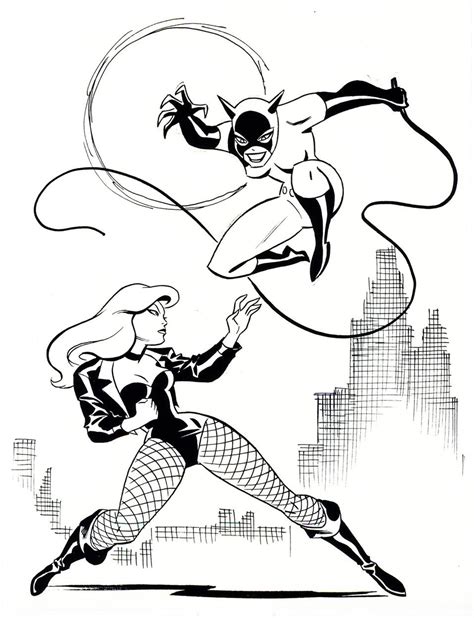 Black Canary And Catwoman By Bruce Timm Comic Book Artists Comic Book