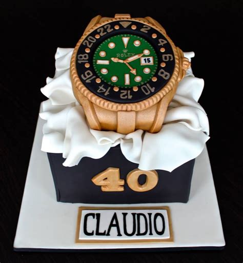 A birthday party with no tasty birthday cake will. Rolex Watch birthday cake Men's edible fondant | Birthday ...