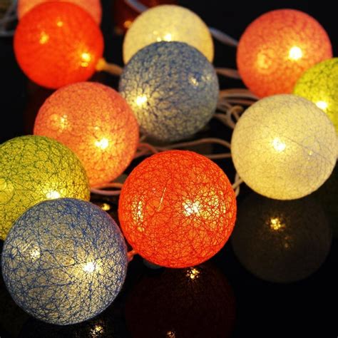 Oxyled Cotton Ball Light Ball String Lights Plug In String Light With