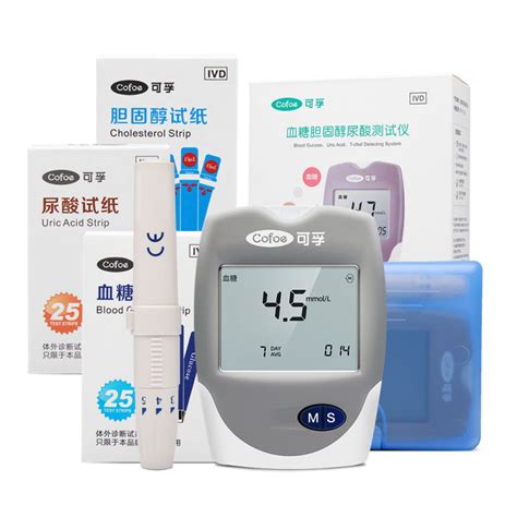 Cofoe 3 In 1 Cholesterol Uric Acid Blood Glucose Meter With 85pcs