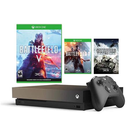 Xbox One X 1tb Gold Rush Special Edition Battlefield V Bundle