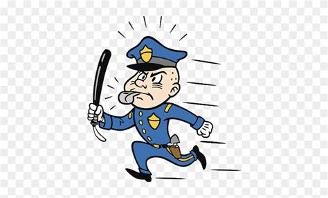 Police Officer Baton Clip Art Police Cartoon Running Transparent