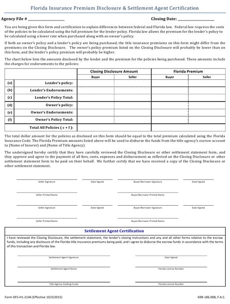 We did not find results for: DFS Form H1-2146 Download Printable PDF or Fill Online Florida Insurance Premium Disclosure ...