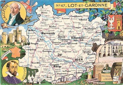 Òlt e garona) is a department in the southwest of france named after the lot and garonne. *1 - Carte du département : 47 - Lot-et-Garonne | Cartes ...