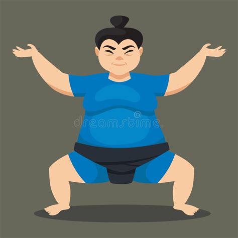 Female Sumo Wrestler Front View Stock Vector Illustration Of Large Cartoon 212274359